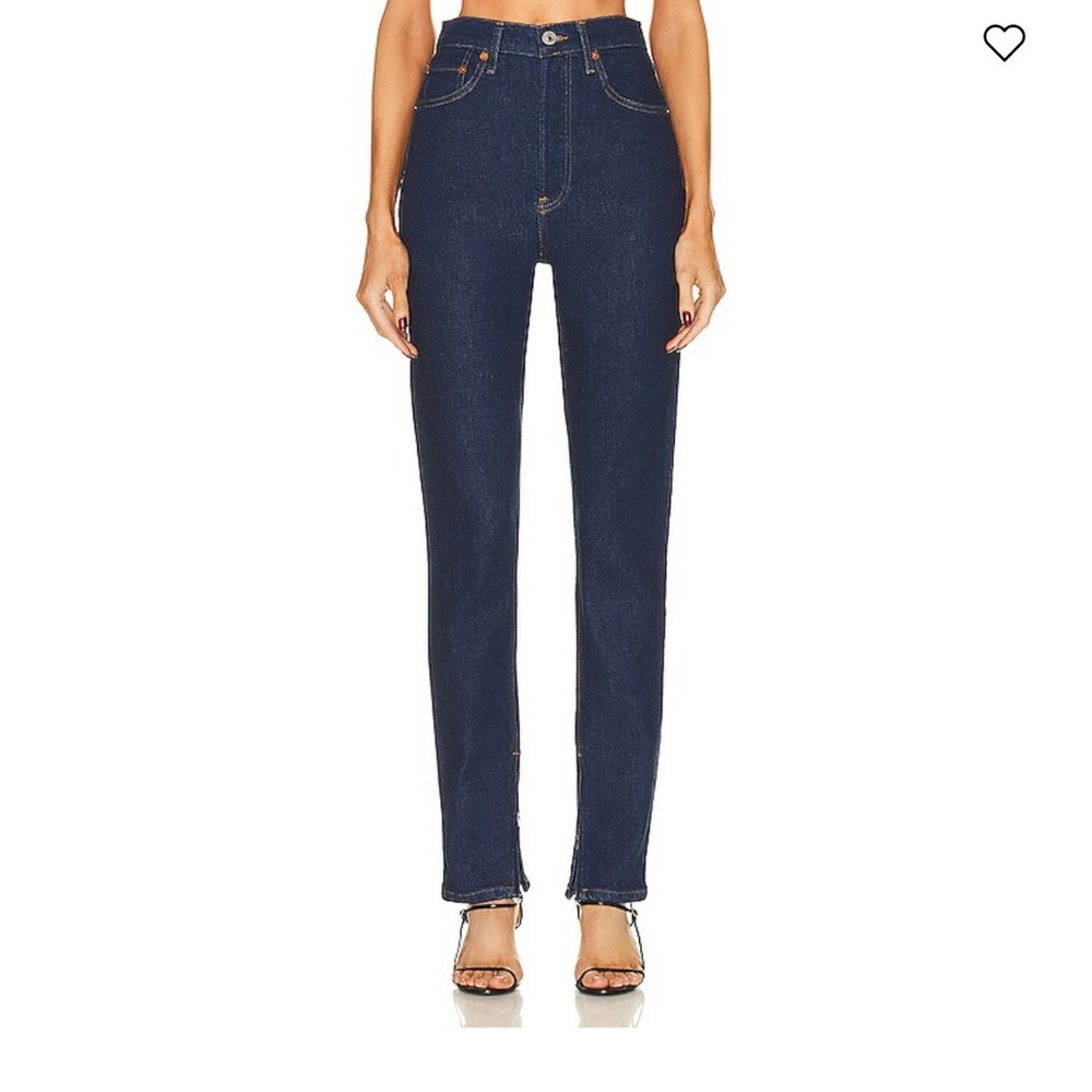 NWT $310 RE/Done Super High Drainpipe Denim jeans midnight women size 26